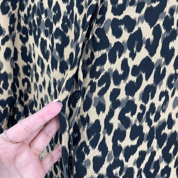 Halogen Leopard Print Button Down Shirt Size XS - Picture 2 of 7
